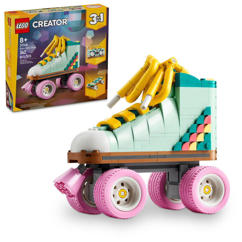 LEGO Creator 3 in 1 Retro Roller Skate Building Kit, Transforms from Roller Skate Toy to Mini Skateboard to Boom Box Radio, Birthday Gift for Skaters, Cool Toy for Boys and Girls Ages 8 and Up, 31148 🍁 All In One Marketplace Canada