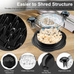 Chicken Shredder Tool Twist Large Chicken Breast Shredder with Brush&Fork, Visible Meat Shredder Machine, Strong Anti-Slip Strip, Ergonomic Handle, BPA Free, Suitable for Pork Beef Chicken (Black) 🍁 All In One Marketplace Canada