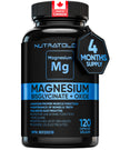 Nutratology® Magnesium Bisglycinate + Oxide | Canadian-Made | Relaxes Muscles, Improves Sleep Quality, Maintains Proper Muscle Functions & Enhances Bone Density | 250MG Per Capsule | 120 Capsules 🍁 All In One Marketplace Canada