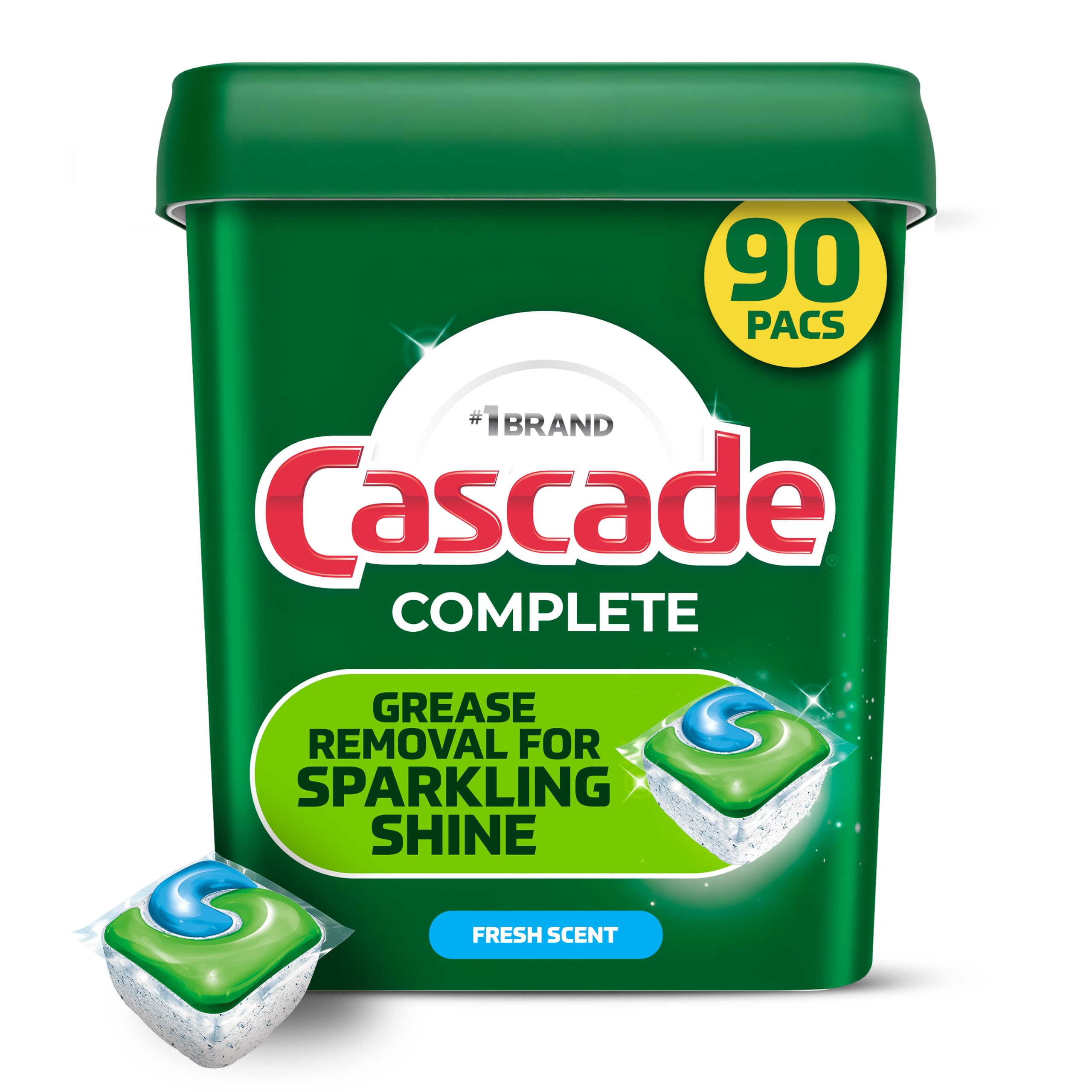 Cascade Complete Dishwasher Detergent Pods, Dish Detergent Soap, Fresh Scent, 90 Count 🍁 All In One Marketplace Canada