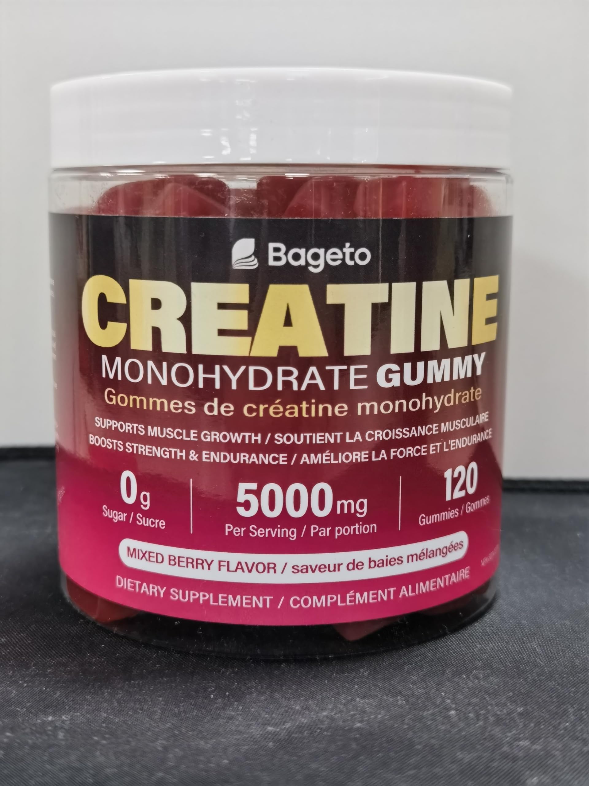 Creatine Monohydrate Gummies 5000mg for Men & Women, Gomitas de 5g Creatine Monohydrate,120 Pre Workout Gummies for Muscle Strength, Mixedberry (Pack of 1) 🍁 All In One Marketplace Canada