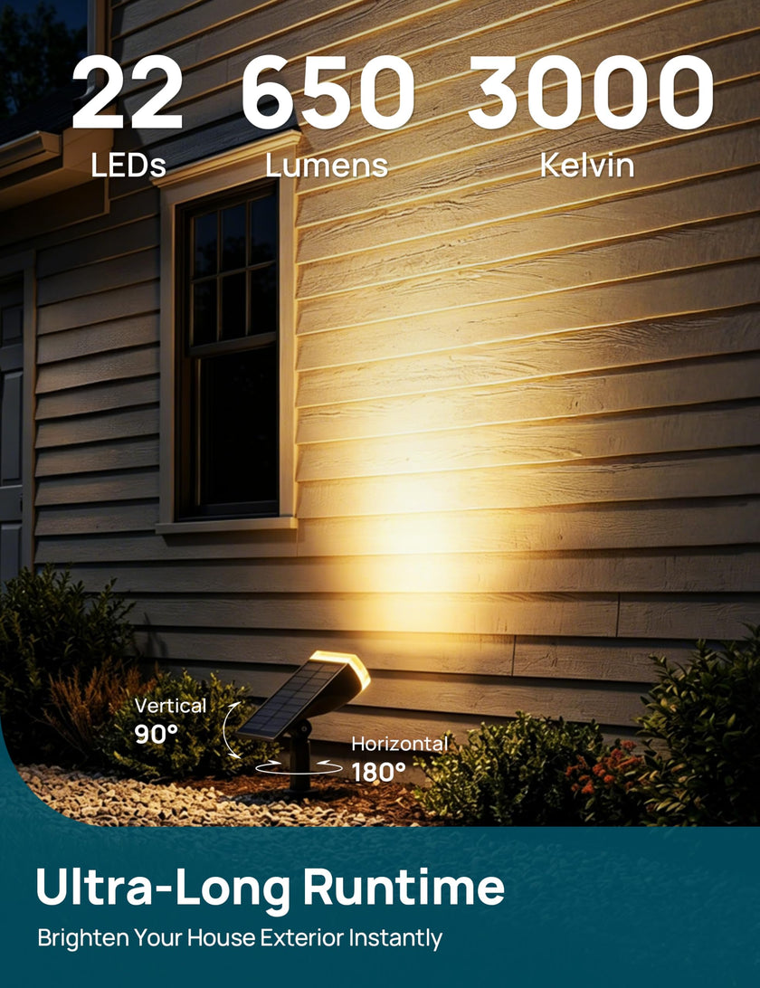 Linkind Solar Lights Outdoor Waterproof IP67, StarRay Dusk-to-Dawn Outdoor Solar Lights, 3 Lighting Modes Solar Spot Lights Outdoor for Garden, Yard, Landscape (Warm White, 4 Pack) 🍁 All In One Marketplace Canada