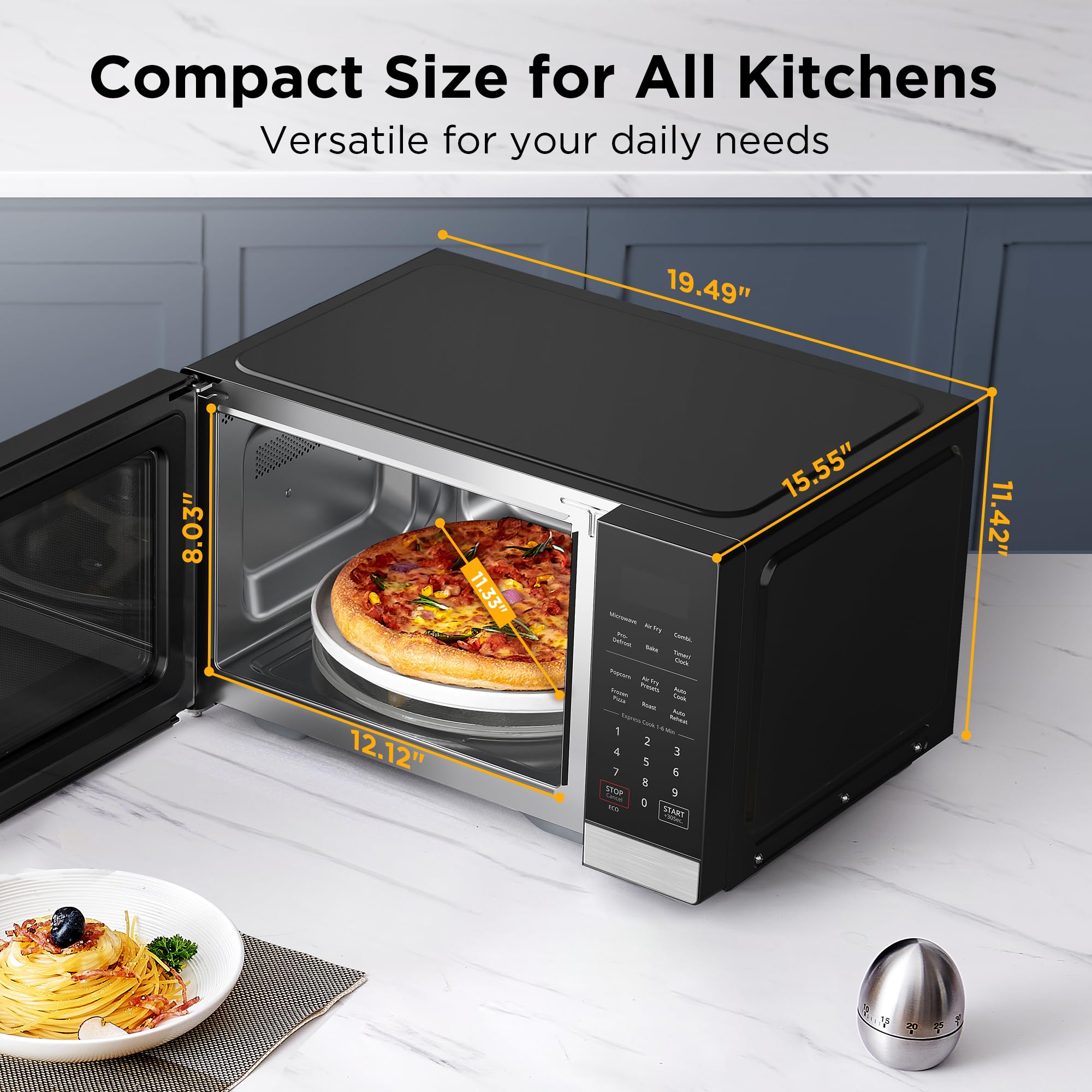 BLACK+DECKER 0.9 Cu.ft Microwave Oven Air Fryer Combo, 900W 5-in-1 🍁 All In One Marketplace Canada