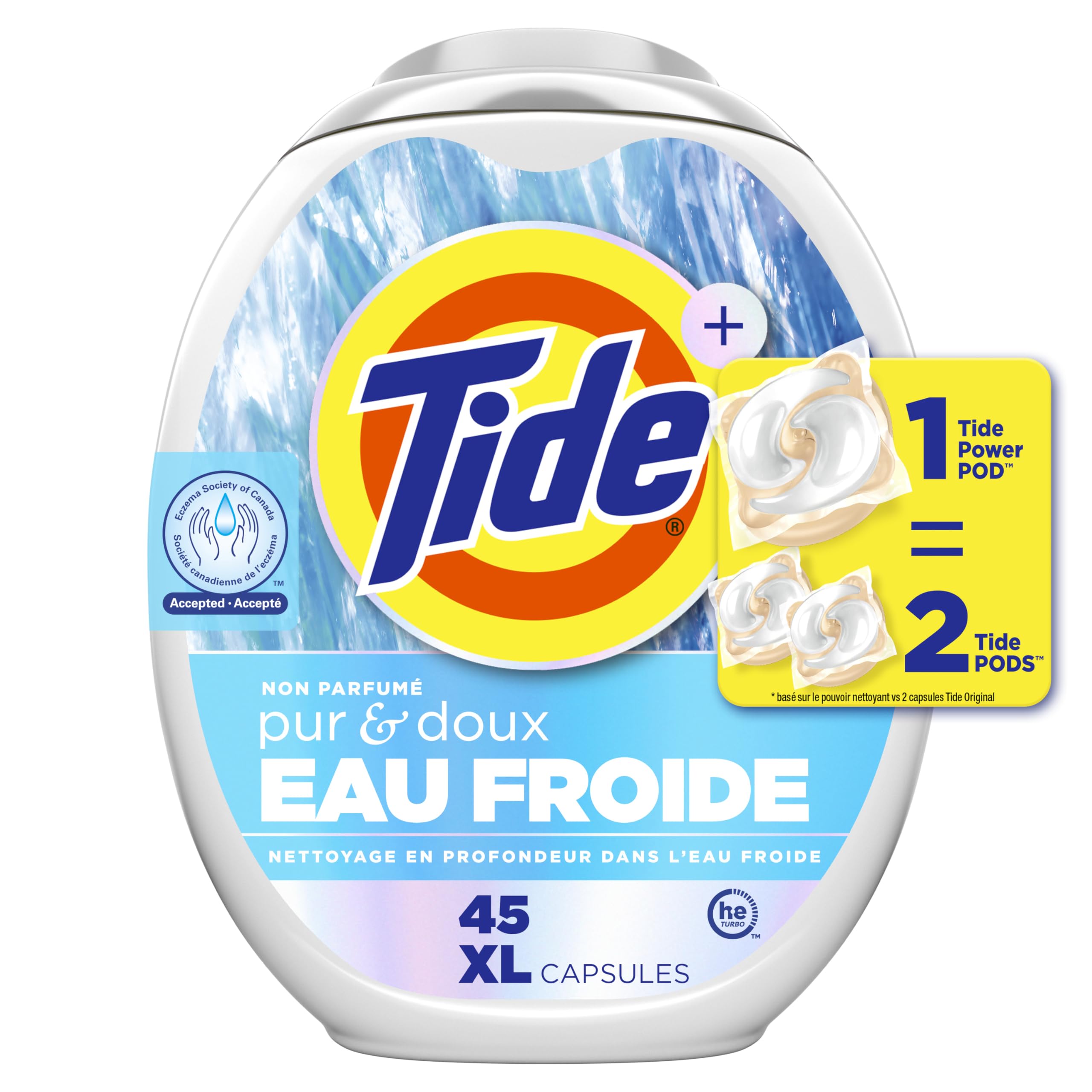 Tide PODS Free and Gentle Coldwater Laundry Detergent Pacs, 45 Count, Hypoallergenic Laundry Detergent Pacs 🍁 All In One Marketplace Canada