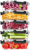 Skroam 5-Packs 36OZ Glass Food Storage Containers with Lids Airtight, Glass Meal Prep Container for Lunch, Pantry Organizers and Storage, Glass Lunch Boxes for Freezer to Oven Safe, Leak Proof 🍁 All In One Marketplace Canada