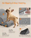 Feandrea 3-Step Dog Stairs, Dog Steps for Bed, Sofa, Waterproof Pet Stairs with Anti-Slip Designs, Gentle Slope, Removable Washable Cover, Handle, Dove Grey UPPS003G01 🍁 All In One Marketplace Canada