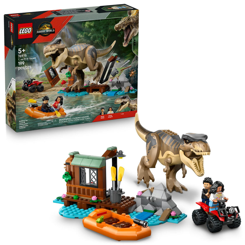 LEGO Jurassic World T. rex River Escape - Dinosaur Toy for Kids, Boys, and Girls, Ages 5-7 - Jurassic World Toy Boat and LEGO Minifigures - Creative Dinosaur Gift for Movie Fans - 76975 🍁 All In One Marketplace Canada
