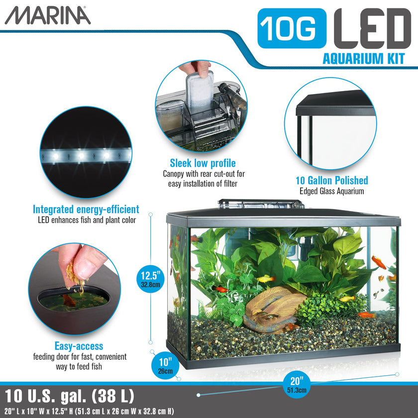Marina LED Aquarium Kit, 10 Gallon, (15256A1) 🍁 All In One Marketplace Canada