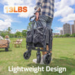 Golabs Collapsible Wagon Cart Max 350lb Load & Expandable Storage 100L, Double Bearing Design for Flexible Steering, Foldable Heavy Duty Garden Cart with 2 Cup Holders for Groceries, Garden & Camping 🍁 All In One Marketplace Canada