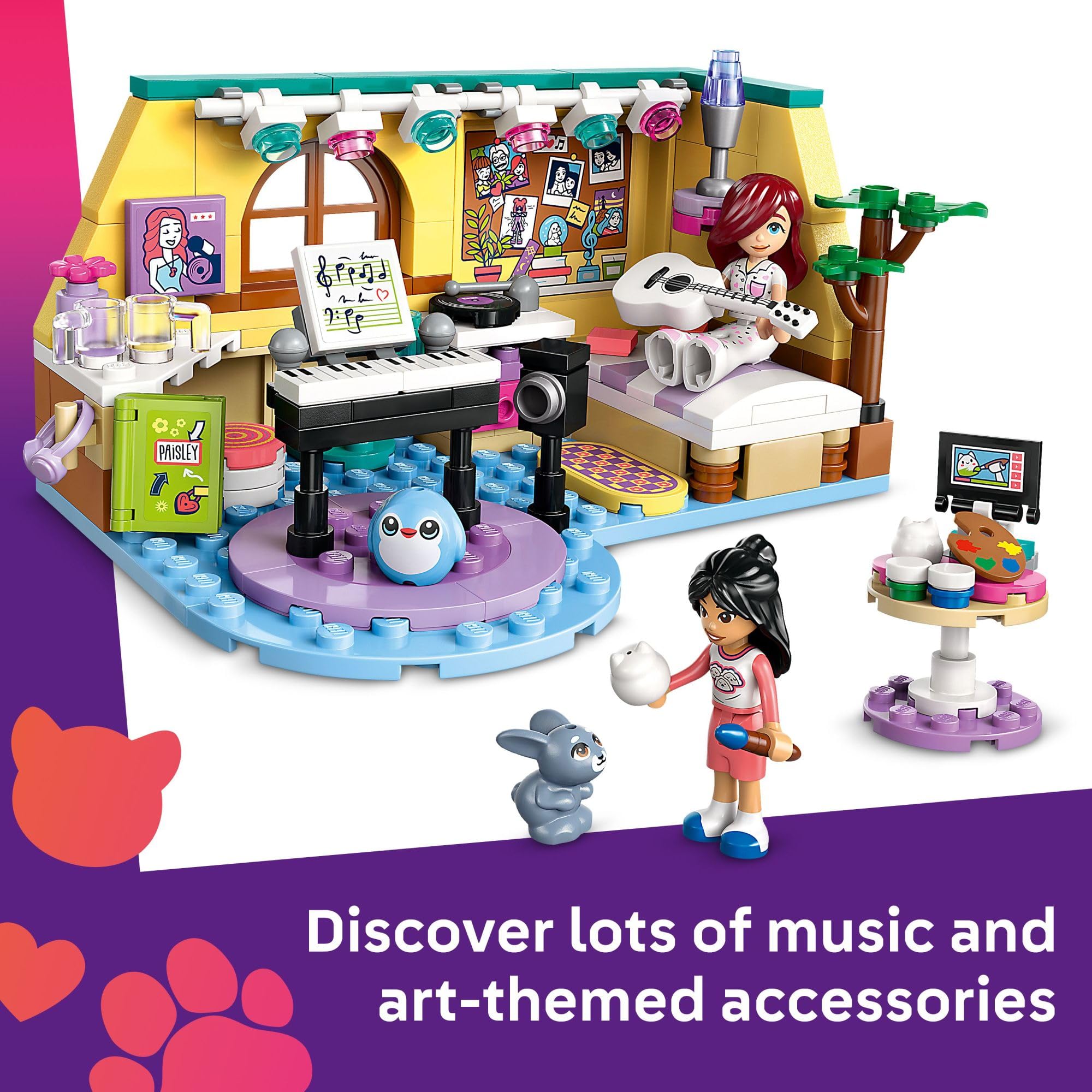 LEGO Friends Paisley's Room Building Toy - Pretend Play Set for Kids, Girls and Boys, Ages 6+ - with 2 Minidolls, Pet Bunny Figure, and Plushie-Style Piece - Gift Idea for Birthdays - 42647 🍁 All In One Marketplace Canada