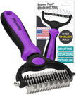 Maxpower Planet Pet Grooming Brush - Double Sided Shedding, Dematting - Undercoat Rake for Dogs - Dog Grooming Brush - Deshedding Brush for Dogs - Dog Brush, Cat Brush, Reduce Shedding by 95%, Purple 🍁 All In One Marketplace Canada