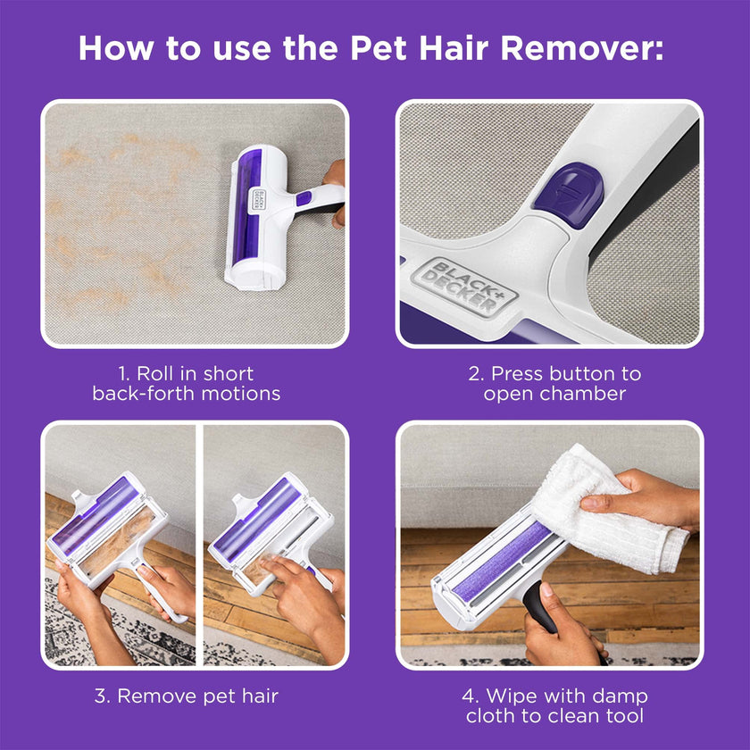 BLACK+DECKER Pet Hair Remover, Roller, Remove Dog Hair and Cat Hair Easily (HMSCT0001) 🍁 All In One Marketplace Canada
