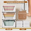 SNSLXH 5 Pack White Stackable Closet Organizer Box, Multifunctional & Foldable Storage Basket for Bathroom, Kitchen, Laundry Room, Wardrobe, Space-Saving Clothes Storage Drawer Organizer 🍁 All In One Marketplace Canada