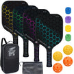 JoncAye Pickleball Paddles Set of 4 Rackets and Balls with Paddle Case, Lead Tape, Ball Bag, Carbon Fiber Pickle-Ball Raquette for Beginner | USAPA Approved Pickleball Equipment with Accessories 🍁 All In One Marketplace Canada