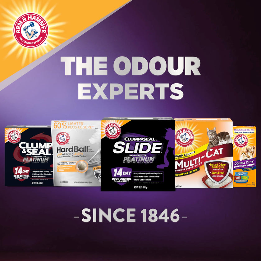 Arm & Hammer Platinum Clumping Cat Litter, 2x Longer Odour Control, Multi-Cat Clay, Ultimate 14-Day Freshness, Extra Oduor Eliminators, Effortless Clean, Dust-Free, Heavy-Duty Clumping, 8.16kg 🍁 All In One Marketplace Canada