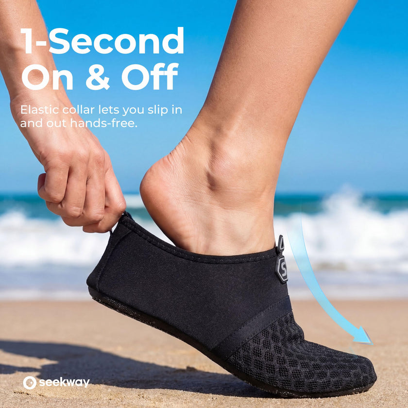SEEKWAY Water Shoes Women Men Quick-Dry Beach Aqua Socks Barefoot Non Slip Swim Pool Outdoor Surf River Lake Yoga SK001 Black Size 8.5-9.5 W/7.5-8.5 M 🍁 All In One Marketplace Canada