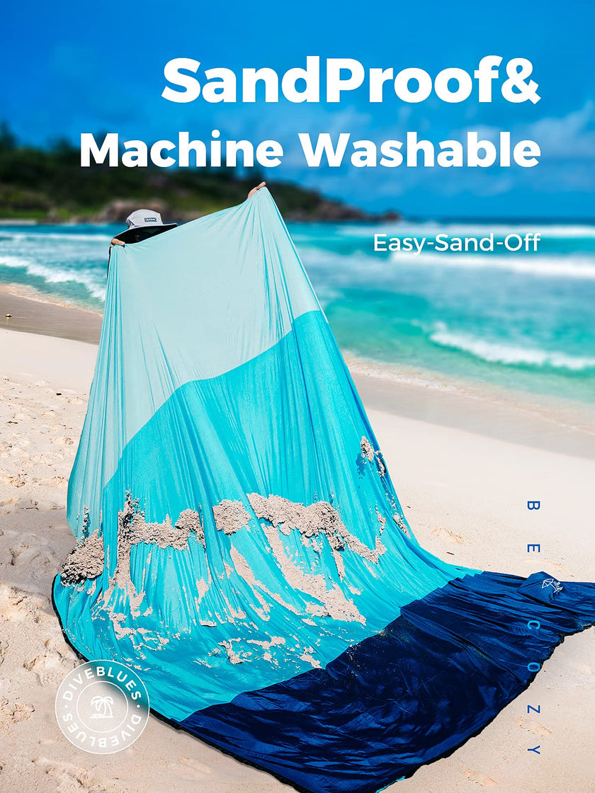 OCOOPA Beach Blanket Sand Free, Super Large 7.2'×6.8', Sandproof Waterproof, Soft Comfortable Sturdy Material, Wide Stripe Design, Light Weight Compact for Picnic, Vacations 🍁 All In One Marketplace Canada
