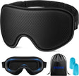 WAOAW Sleep Mask Travel Essentials - 3D Blackout Eye Mask for Sleeping - Soft Breathable Adjustable Light Blocking Eye Covers for Men and Women - Comfortable Night Mask for Travel Flight (Black) 🍁 All In One Marketplace Canada
