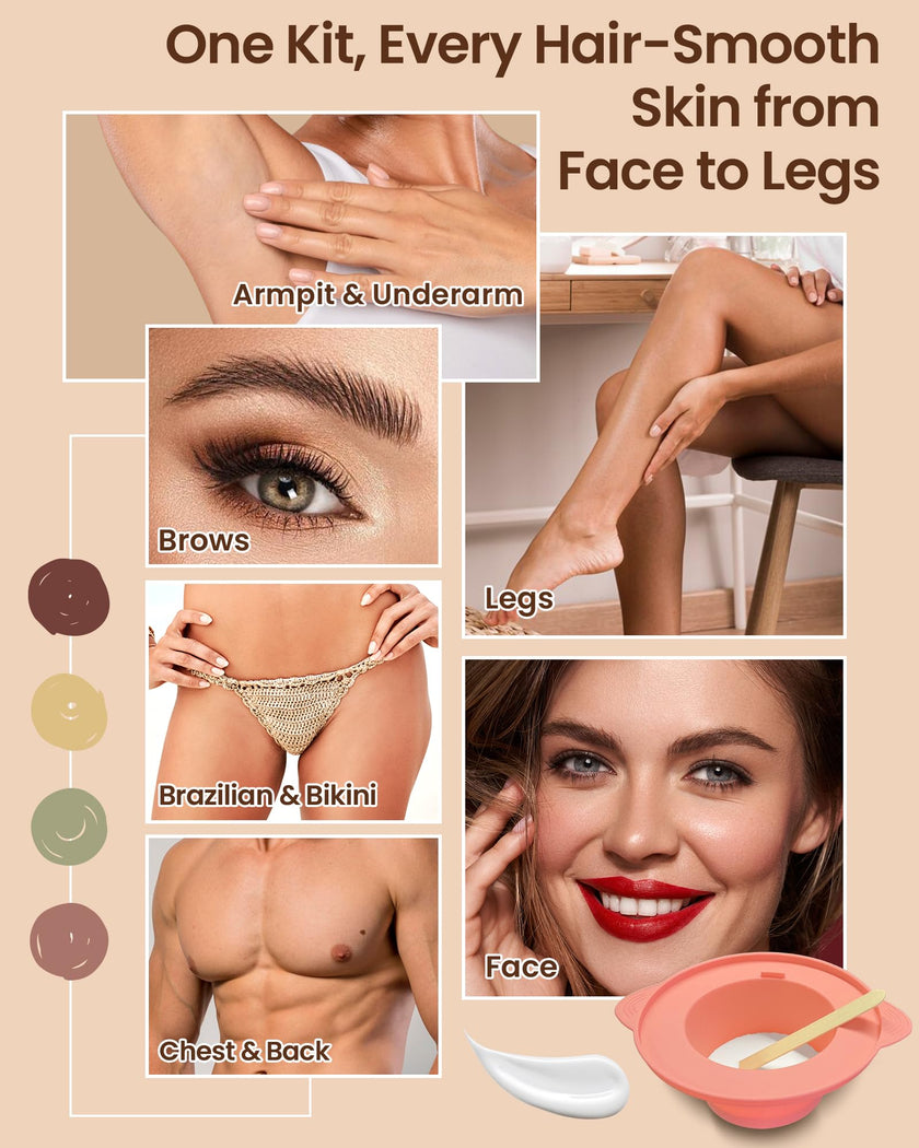 Waxing Kit for Women & Men: Digital Display Waxing Kits, Hard Wax Kit Wax Warmer for Hair Removal with 4-Pack Hard Wax Beads- All-in-One at-Home Wax Pot Machine for Brazilian, Bikini, Legs & Body 🍁 All In One Marketplace Canada