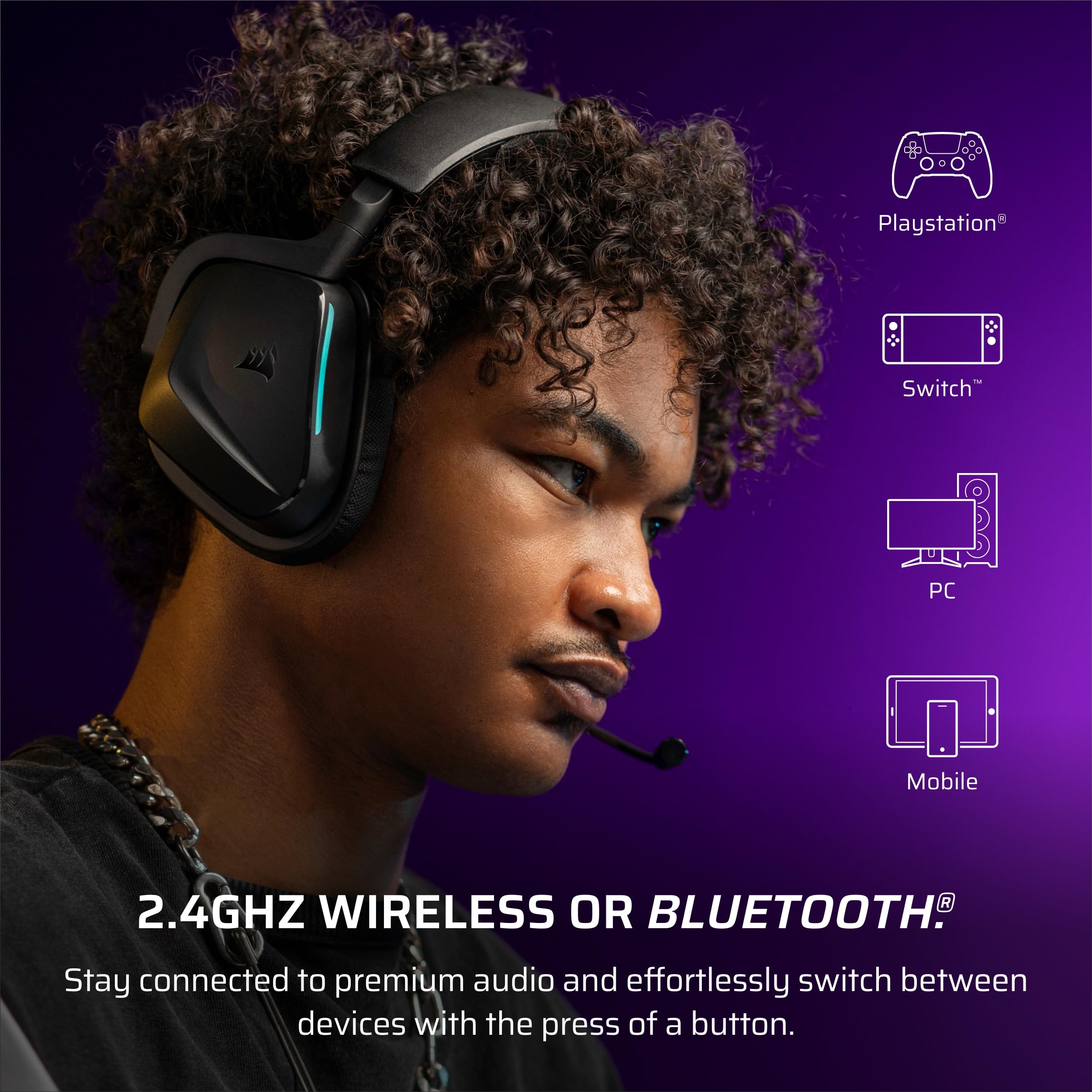 CORSAIR Void v2 Wireless Gaming Headset with Bluetooth for PC, PS5, PS4, Switch, Mobile – Dolby Atmos, 70 Hr Battery, Dual Wireless, Lightweight, Fast Charging – Carbon 🍁 All In One Marketplace Canada