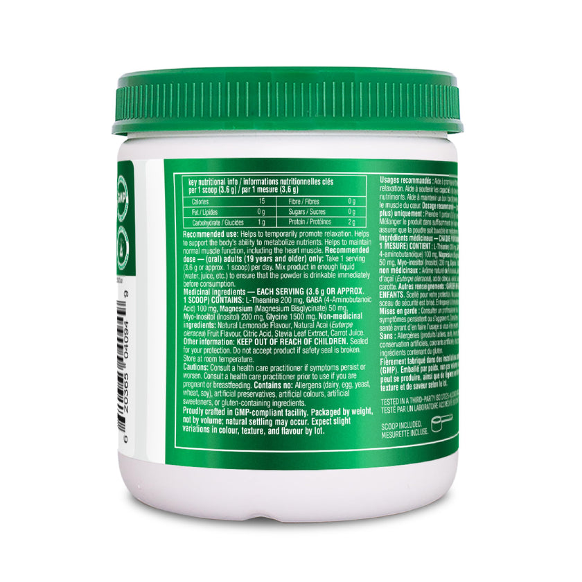 Organika Mind Calm Powder- with Magnesium Bisglycinate, L-Theanine, GABA, Inositol- Promotes Relaxation and Calm without Drowsiness- Acai Lemonade Flavour- 216g 🍁 All In One Marketplace Canada