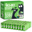 Pet N Pet Dog Poop Bags - USDA Certified 41% Plant-Based Doggy Poop Bags - Leak-Proof Sac Caca Chien Refill Rolls (1080 Count, Unscented, Green) 🍁 All In One Marketplace Canada