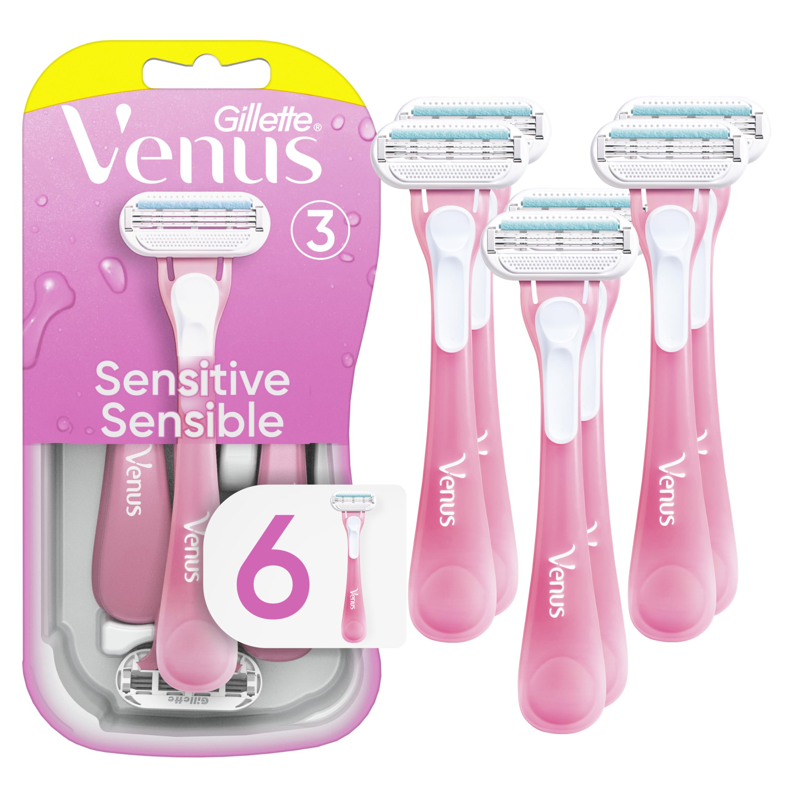 Venus Sensitive Women's Disposable Razor, 6 Count 🍁 All In One Marketplace Canada