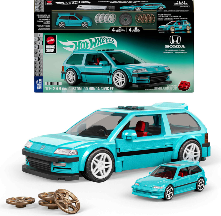 Mattel Brick Shop Hot Wheels Speed Series Building Set, Custom ’90 Honda Civic EF with 248 Pieces, Realistic Details and Custom Decals, Adult Collectors and Kids Ages 10+ 🍁 All In One Marketplace Canada