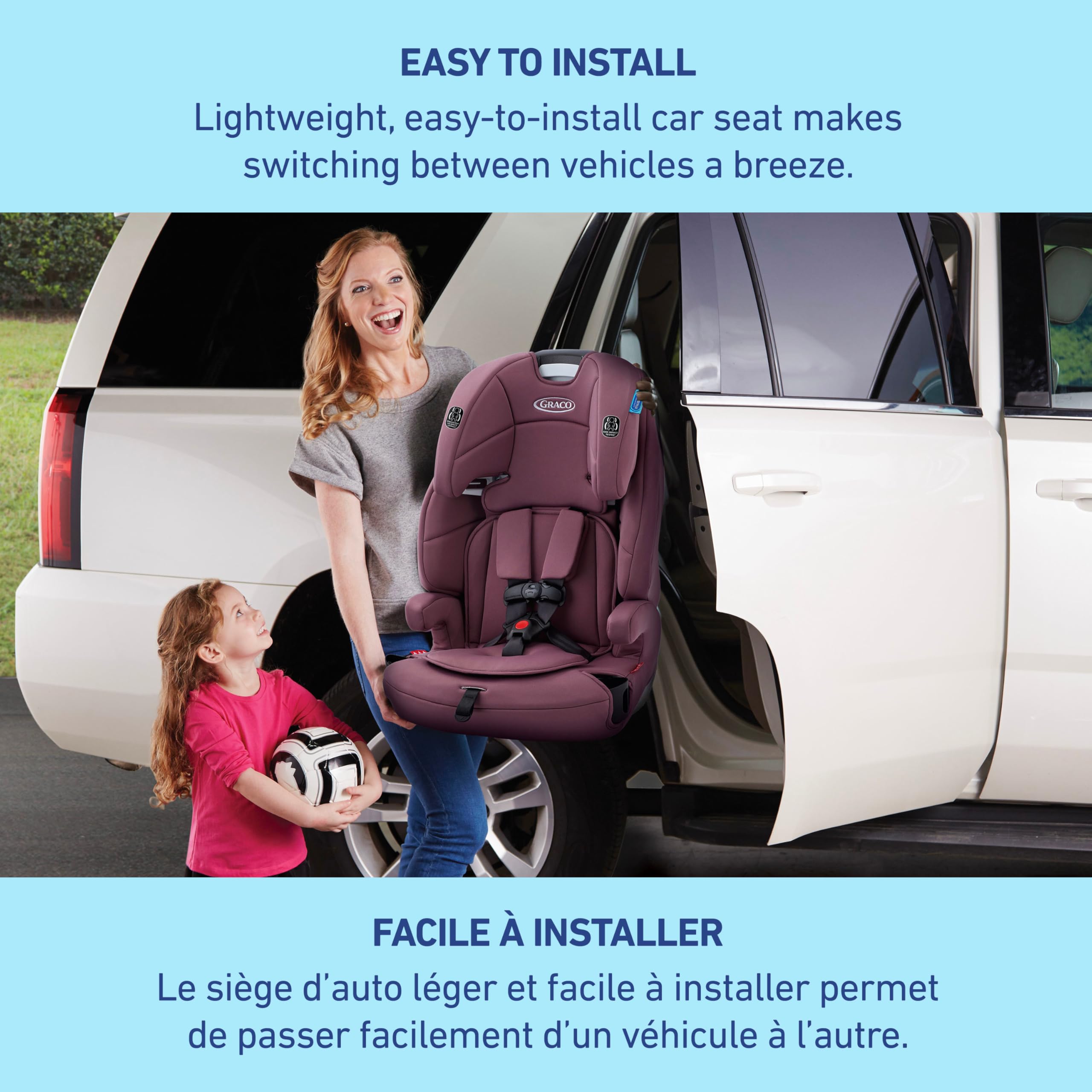 Graco Tranzitions 3-in-1 Harness Booster Seat, Toddler to Big Kid Car Seat from 10-45 kg (22-100lb), Harness/Highback/Backless Booster, Eloise 🍁 All In One Marketplace Canada