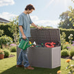 VEVOR Outdoor Storage Box, 100 Gallon Resin Deck Box, Backyard Outside Toy and Towel Storage Cabinet Waterproof, for Patio Furniture Cushions, Garden Tools, Pool Supplies & Package Delivery 🍁 All In One Marketplace Canada