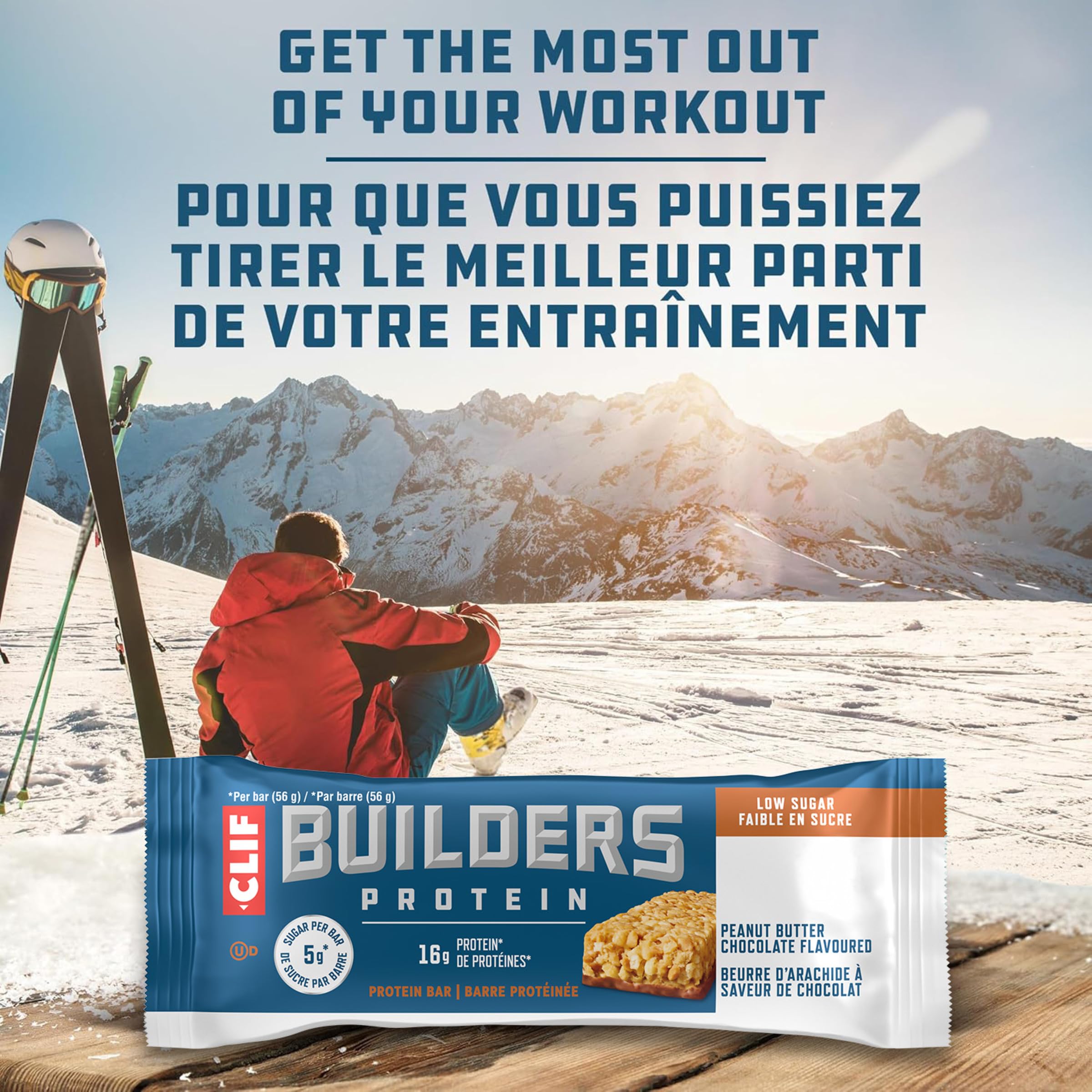 Clif Builders Low Sugar Protein Bar Peanut Butter Chocolate Flavour 12 Bars 🍁 All In One Marketplace Canada