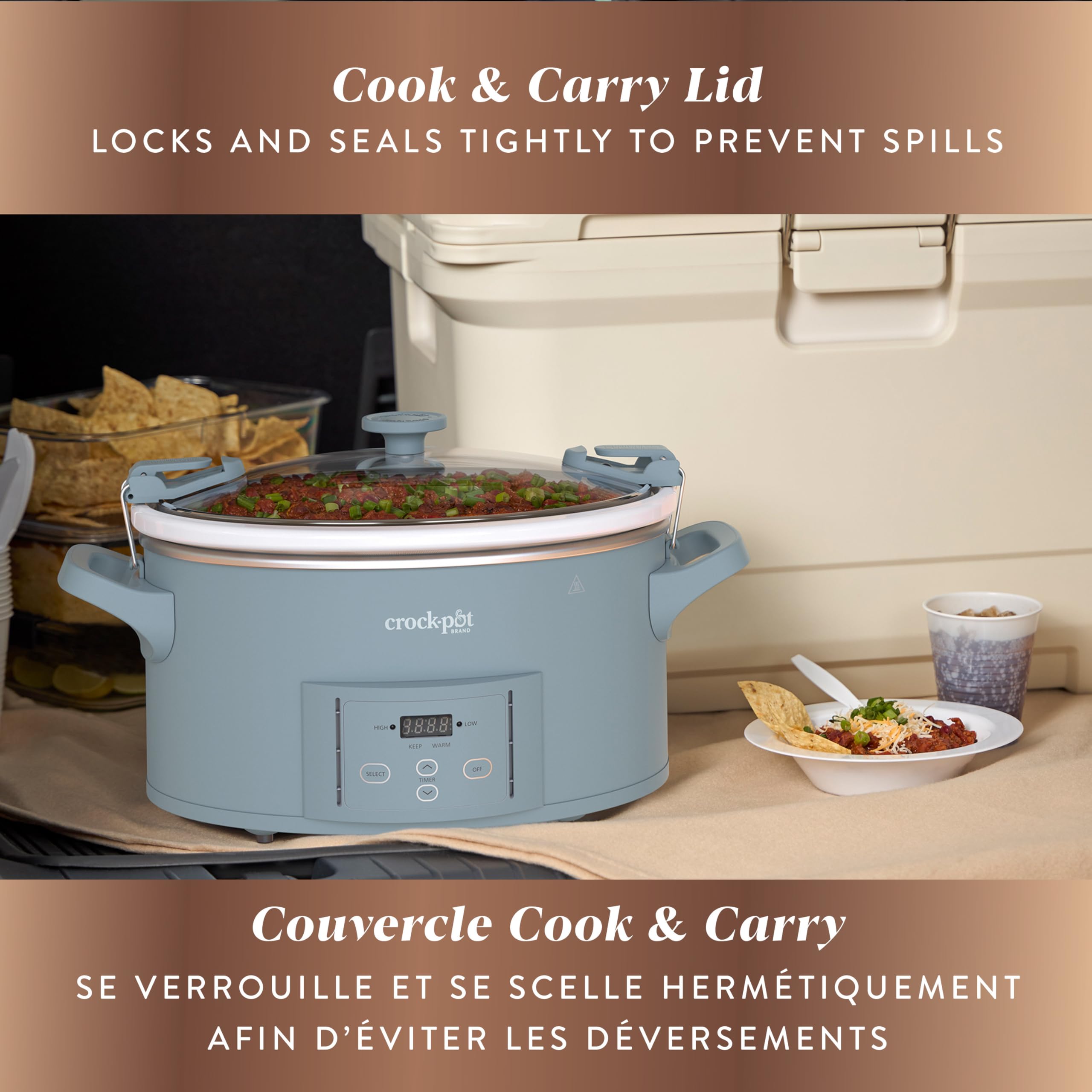 Crock-Pot Design Series 7-Quart Programmable Slow Cooker, Morning Haze Blue 🍁 All In One Marketplace Canada