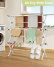 APEXCHASER Clothes Drying Rack, Expandable Drying Rack Clothes, Collapsible 3 Tiers Foldable Laundry Rack Indoor, for Baby Clothe Towels Bibs, White, 37.6inch 🍁 All In One Marketplace Canada