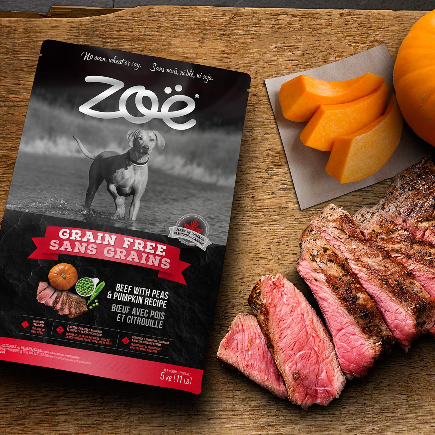 Zoe Grain Free Dog Food, All Breeds, Beef with Peas & Pumpkin, 5 kg 🍁 All In One Marketplace Canada