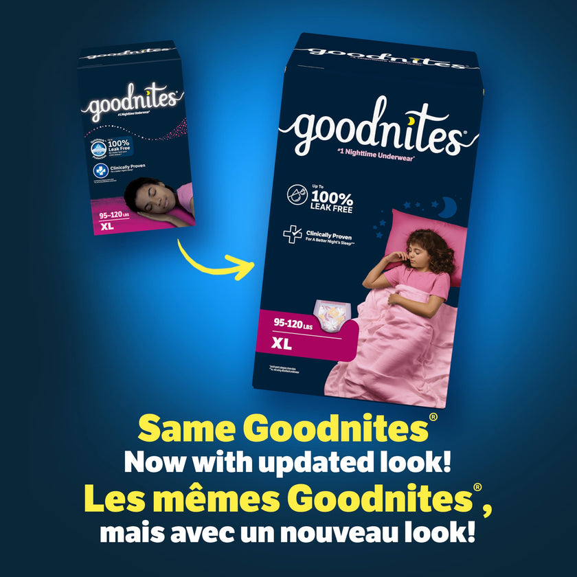 GoodNites Girls' Nighttime Underwear, Extra Large (95-120 lbs), 63 Ct 🍁 All In One Marketplace Canada