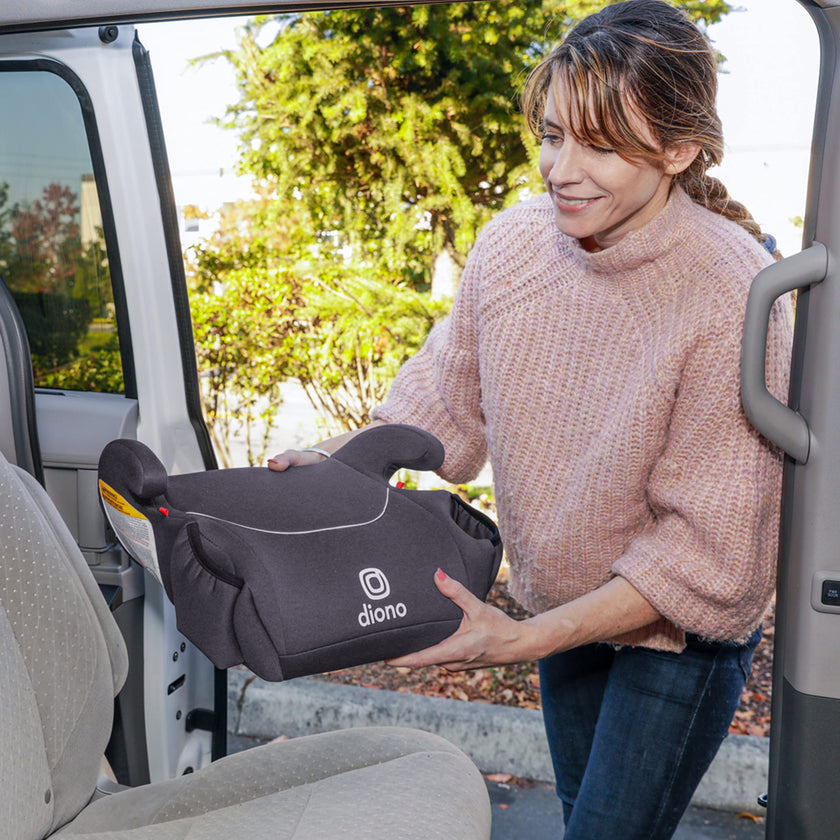 Diono Solana 2022, No Latch, Single Backless Booster Car Seat, Lightweight, Machine Washable Covers, Cup Holders, Black 🍁 All In One Marketplace Canada
