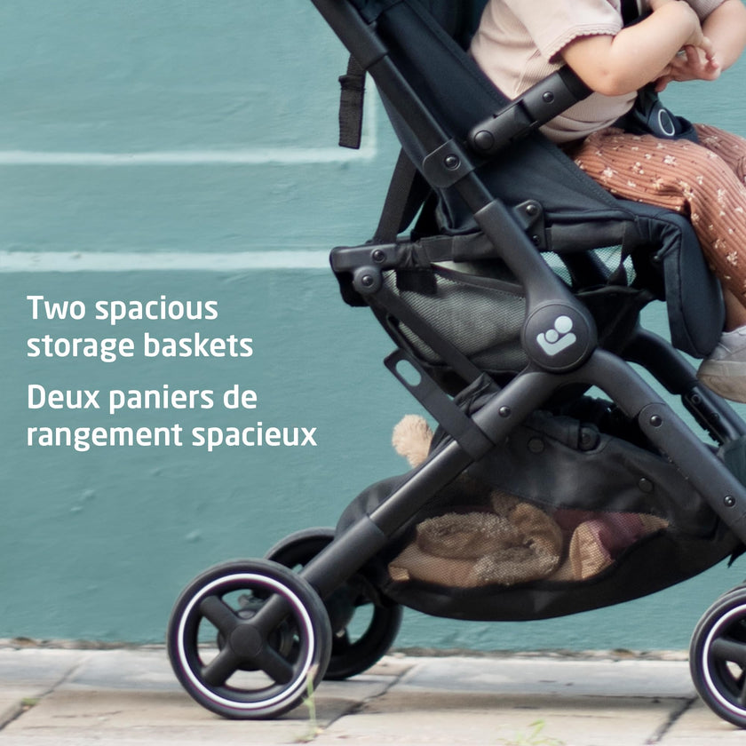 Maxi-Cosi Lara Ultra Compact Stroller, Airplane Carry-on Compliant for travel, Lightweight, one-hand fold, large storage, inludes travel bag Essential Black 🍁 All In One Marketplace Canada