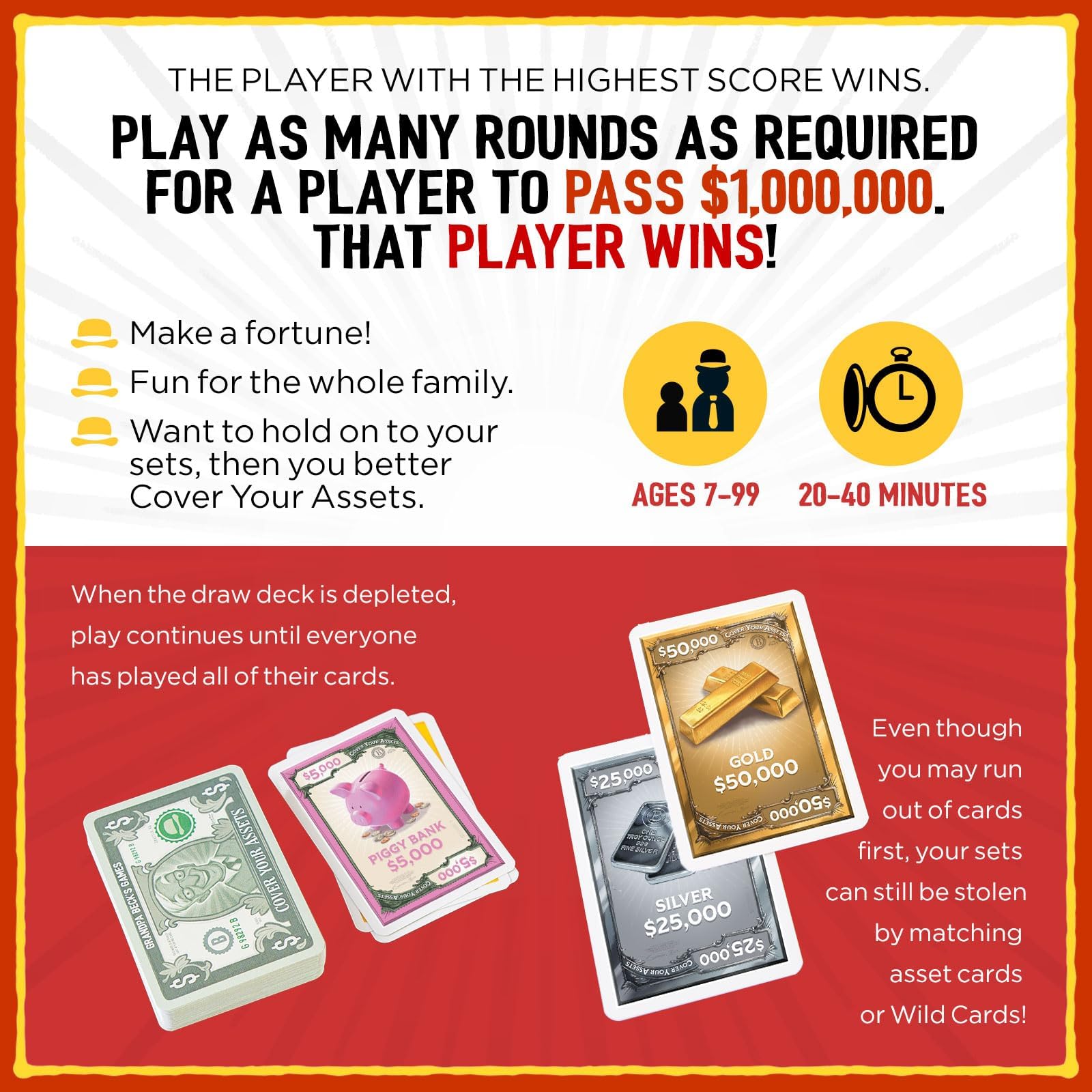 Cover Your Assets Card Game by Grandpa Beck's Games - Fun Family-Friendly Set-Collecting Game for Kids, Teens & Adults - from the Creators of Skull King - Ideal for 2-6 Players Ages 7+ 🍁 All In One Marketplace Canada