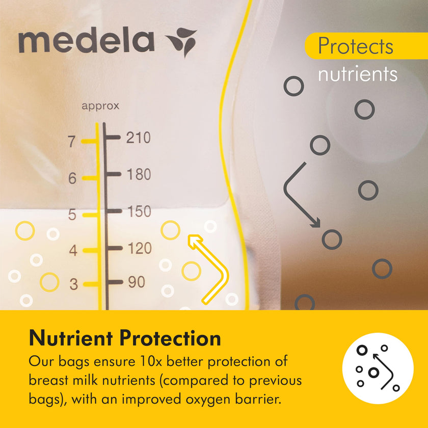 Medela Easy Pour Disposable Breast Milk Storage Bags, 7 oz/210 ml Capacity, Leakproof Design with Milk Protection, Made Without BPA, Pack of 200 🍁 All In One Marketplace Canada