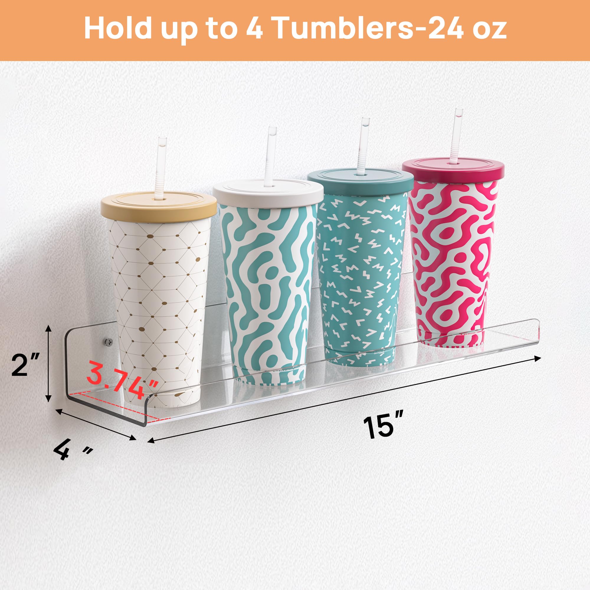 upsimples Clear Acrylic Shelves for Storage, 15