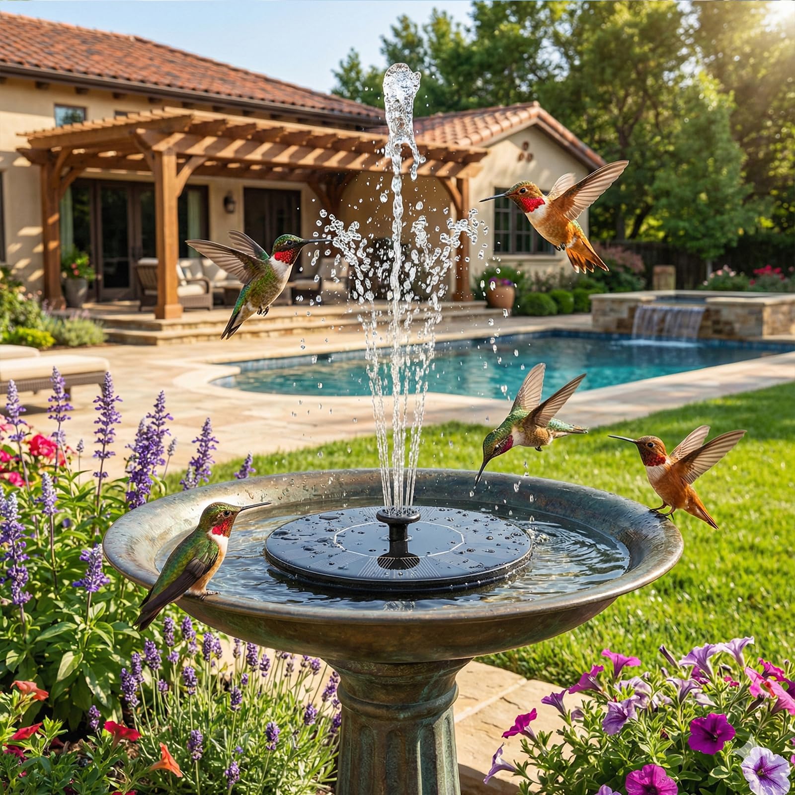 Yeomi Solar Fountain, Floating Solar Water Pump for Bird Bath, Outdoor Water Fountain No Battery or Electricity Needed, Easy to Use for Garden, Pond, Patio 🍁 All In One Marketplace Canada