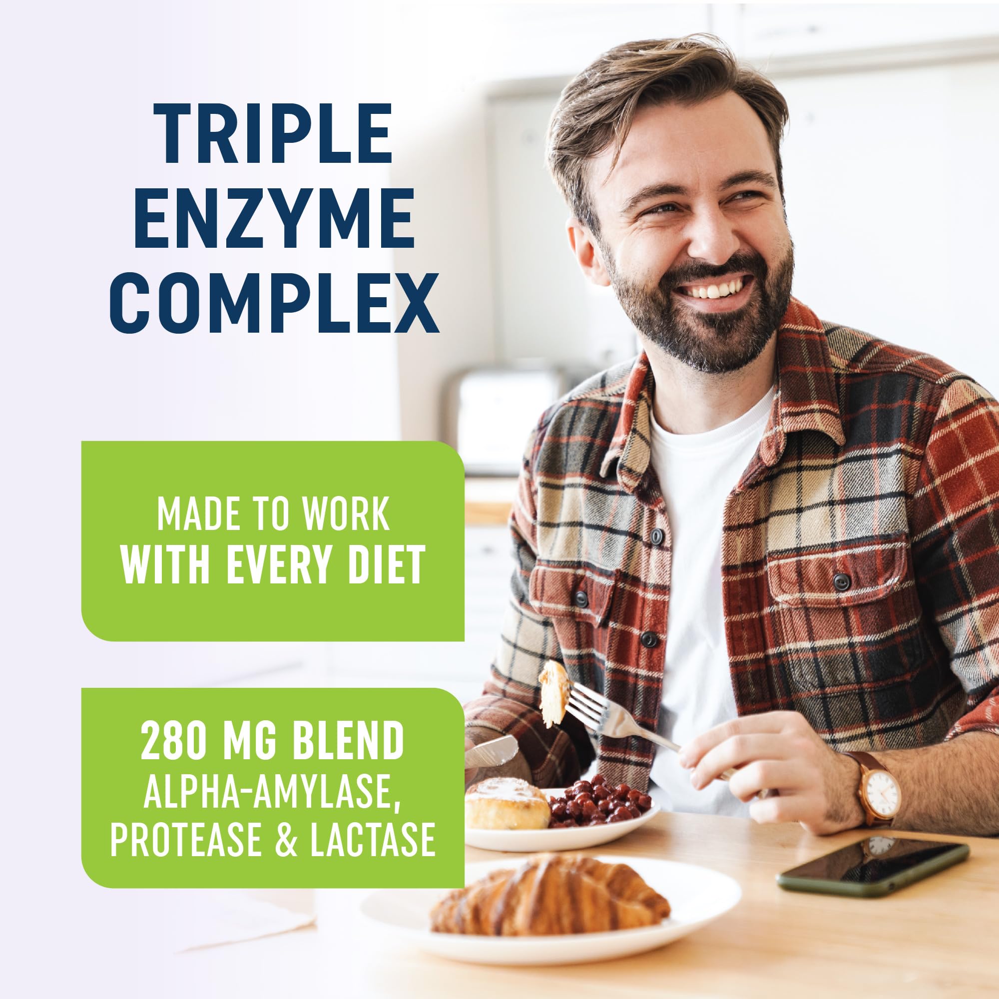Digestive Enzymes 280MG for Digestive Health & Bloating Relief for Women & Men | Triple Digestive Enzyme Blend to Break Down Carbs & Fats, Anti Bloating Supplement for Women & Men | Vegetarian | 90ct 🍁 All In One Marketplace Canada