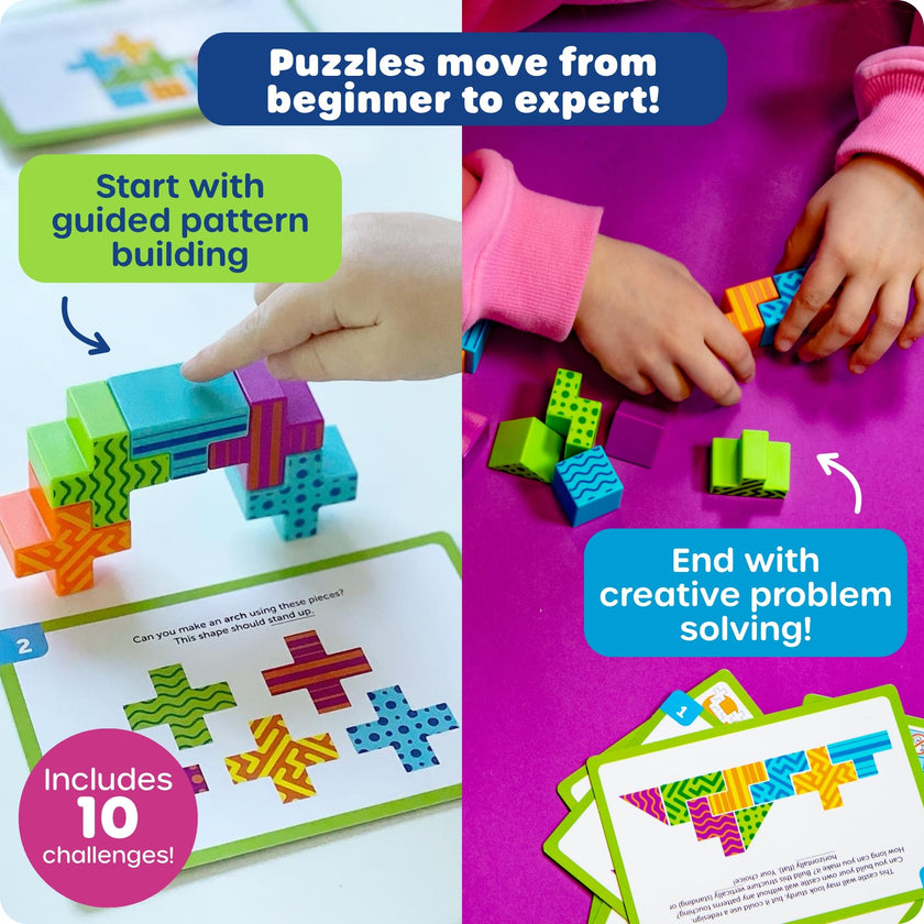 Learning Resources STEM Explorers Brainometry - 3D Puzzle, Brain Games, Brainteaser, Building Logic Toys, Gifts for Boys and Girls, Fine Motor Skills, Pattern Blocks, Math Manipulatives 🍁 All In One Marketplace Canada
