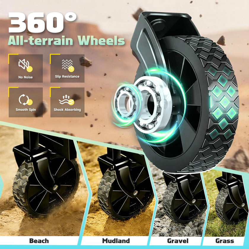 Collapsible Wagon Cart with Wheels Foldable - Lightweight 280LBS Heavy Duty Folding Utility Portable Beach Wagon with All-Terrain Wheels for Groceries Shopping Garden Sports Camping 🍁 All In One Marketplace Canada