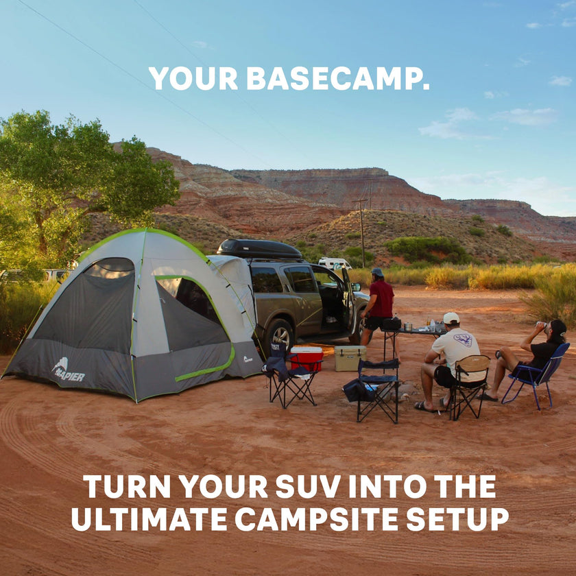 Napier Backroadz SUV Tent | 10' x 10' Vehicle Camping Tent | Fits All CUVs, SUVs, and Minivans | Sleeps 5 | Spacious, Durable, Easy Set-up | Gray/Green | Model 19100 🍁 All In One Marketplace Canada