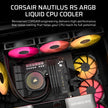 CORSAIR Nautilus 360 RS ARGB Liquid CPU Cooler – 360mm AIO – Low-Noise – Direct Motherboard Connection – Daisy-Chain – Intel LGA 1851/1700, AMD AM5/AM4 – 3X RS120 ARGB Fans Included – Black 🍁 All In One Marketplace Canada