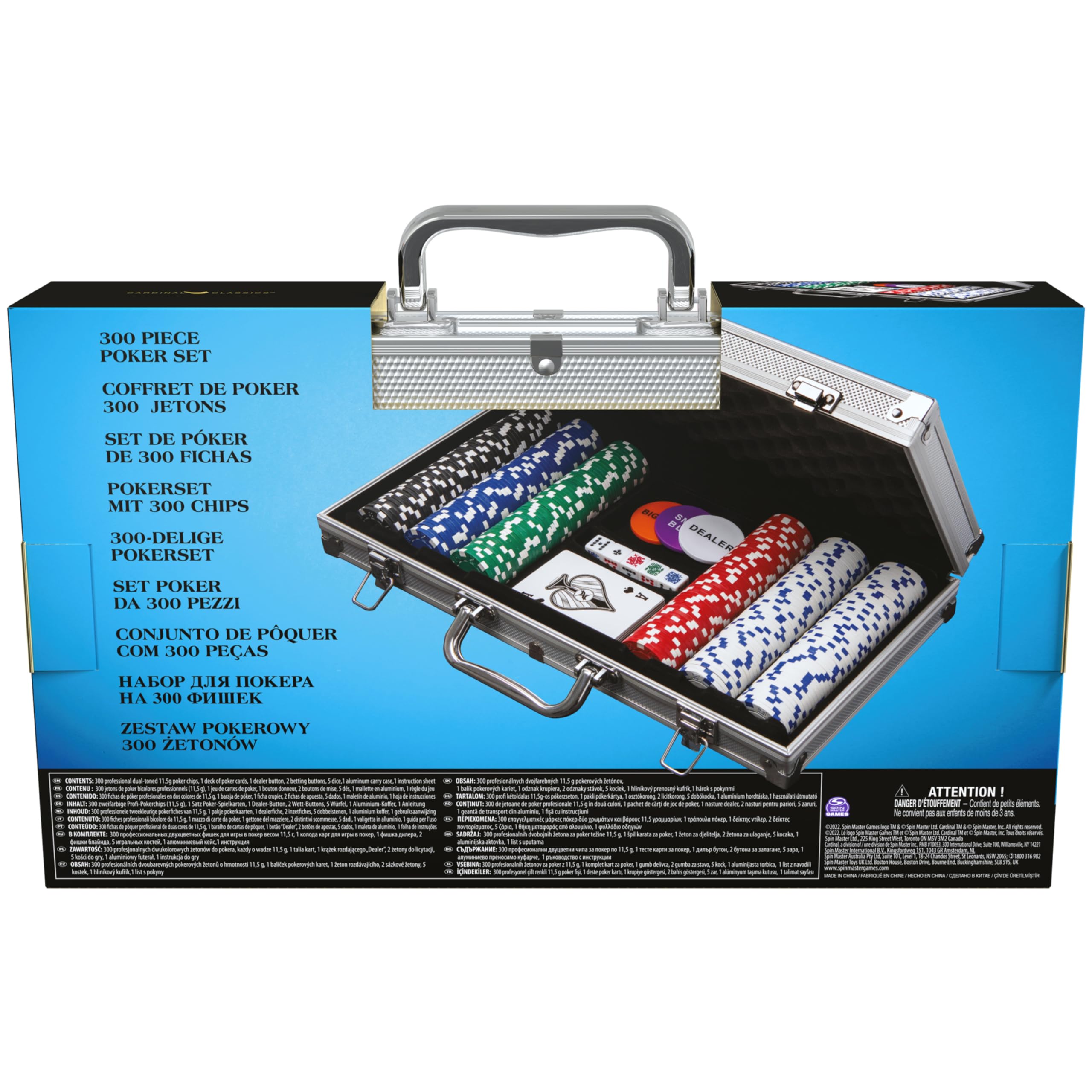 Cardinal Classics, 300-Piece Poker Set with Aluminum Carrying Case & Professional 11.5g Chips Plus 5 Poker Dice, for Adults and Kids Ages 10 and up 🍁 All In One Marketplace Canada