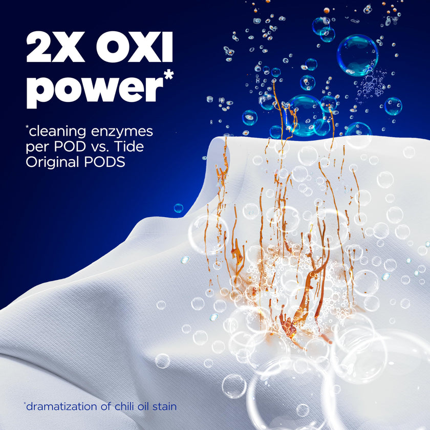 Tide Oxi Max Power PODS Laundry Detergent Pods, Stain Remover Plus Oxi Power, Detergent soap pacs for laundry washing, HE compatible, 45 Count 🍁 All In One Marketplace Canada