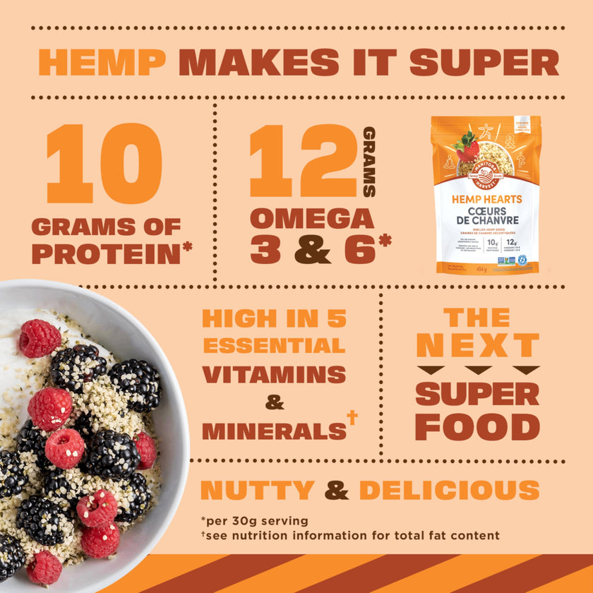 Manitoba Harvest Hemp Hearts Shelled Hemp Seeds, 454g; 10g Plant-Based Protein & 12g Omegas per Serving, Whole 30 Approved, Vegan, Keto, Paleo, Non-GMO, Gluten Free 🍁 All In One Marketplace Canada