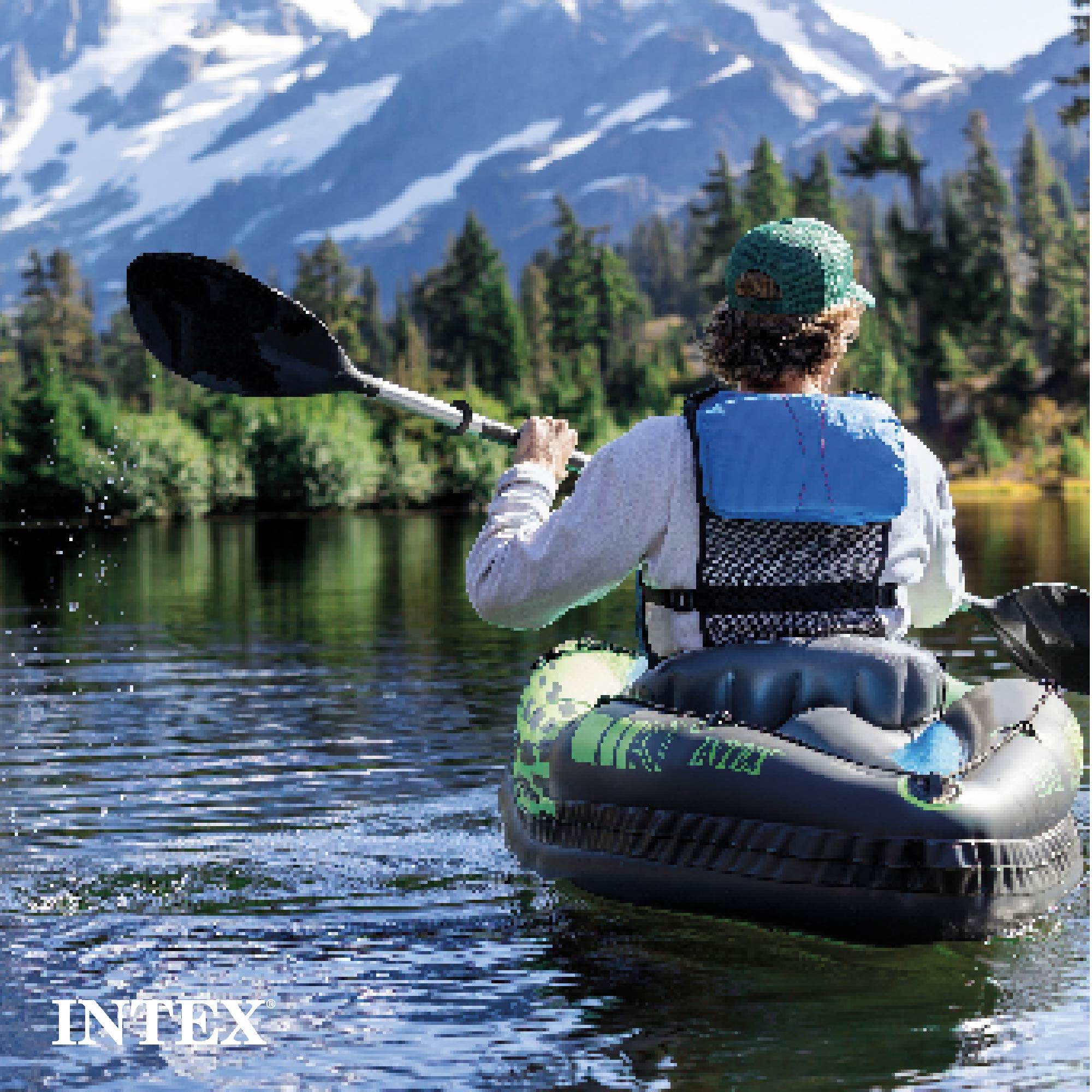 INTEX 68305EP Challenger K1 Inflatable Kayak Set: Includes Deluxe 86in Aluminum Oar and High-Output Pump – Adjustable Seat with Backrest – Removable Skeg – 1-Person – 220lb Weight Capacity 🍁 All In One Marketplace Canada